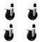 Service Caster 5'' SS Phenolic Swivel 1-7/8'' Expanding Stem Caster Set Total Lock Brake, 4PK SCC-SSEXTTL20S514-PHS-178-4 - alternate 1